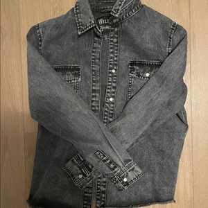 black acid wash jean jacket